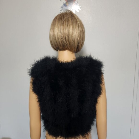 #538 Marabou  feather vest - Picture 2 of 4